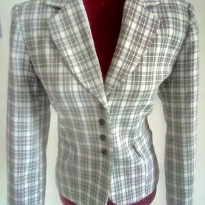 Checkered Ladies blazer, mid-weight, lining